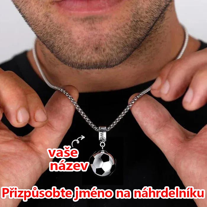 ⚽ Personalizovaný náhrdelník se jménem fotbalu (výhradně přizpůsobený, odeslán do 15–30 dnů)