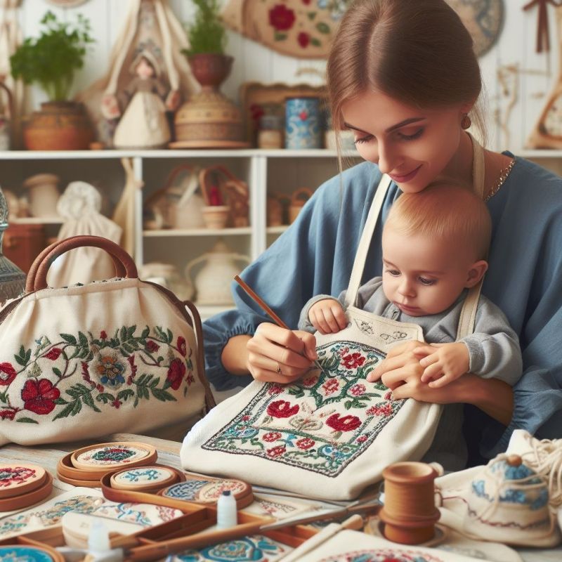 Česká nezaměstnaná maminka začíná podnikat ve výrobě unikátních vyšívaných tašek