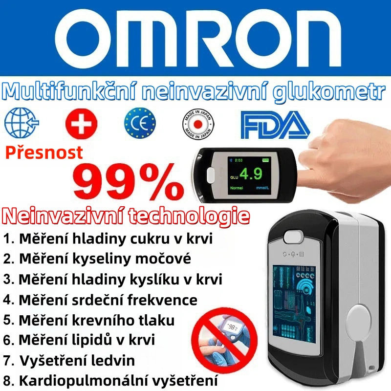Neinvazivní glukometr Omron (měření za 5 sekund, přesnost 99 %)