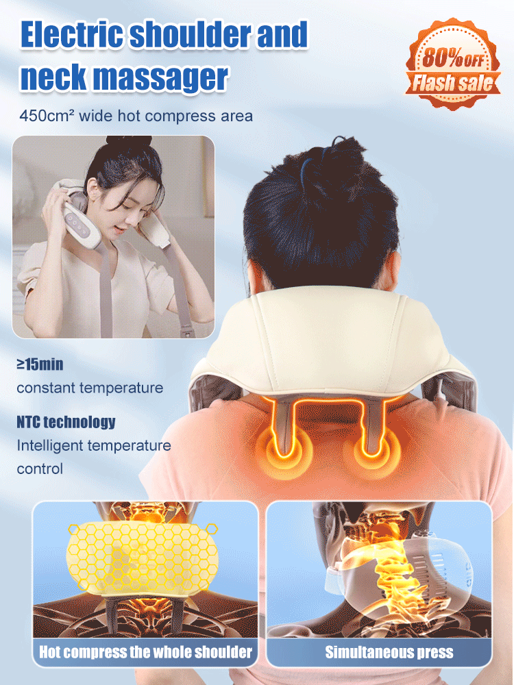 🔥Experimentați relaxarea supremă cu aparatul de masaj pentru gât Smart Humanoid Neck Massager - Your Personal maseur personal!
