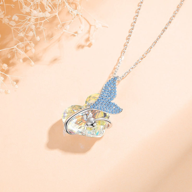 MERMAID HEART CRYSTAL NECKLACE
