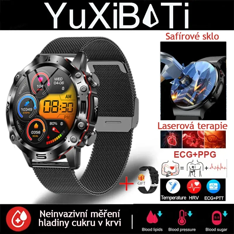 ℙ𝕣𝕚𝕞 chytré hodinky s AI diagnostikou – nové 2025. Měření lipidů, kyseliny močové, glukózy, EKG+PPG, fitness tracker.