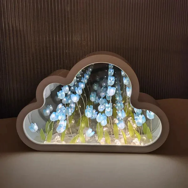 🌷Horké 50 sleva! 🌷 -Zrcadlo Dream Oasis bez okrajů s květinovým oblakem