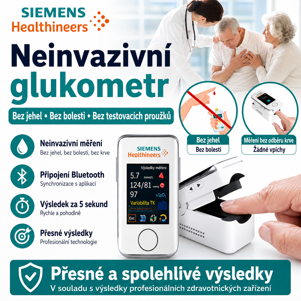 2026 Nový neinvazivní glukometr Siemens ✅ Bez vpichu, bez bolesti 💕 Přesné měření hladiny cukru