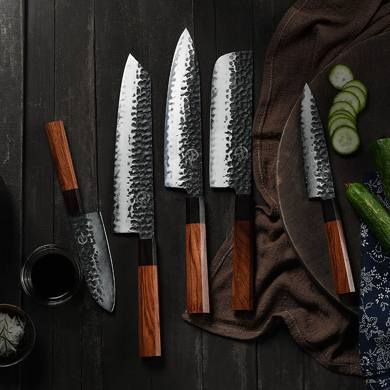 Japonský ocelový kuchařský nůž AUS-10 5dílná sada Kuchyňský nůž Santoku Krájecí nástroj pro vaření šetrný k životnímu prostředí