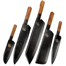 Japonský ocelový kuchařský nůž AUS-10 5dílná sada Kuchyňský nůž Santoku Krájecí nástroj pro vaření šetrný k životnímu prostředí