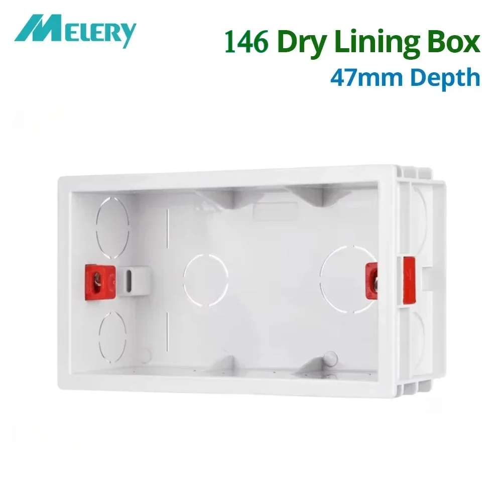 Melery 147 Dry Lining Box For Gypsum Board Drywall Plaster board 47mm Depth Wall Switch BOX  Socket Cassette  146*86mm-Melery