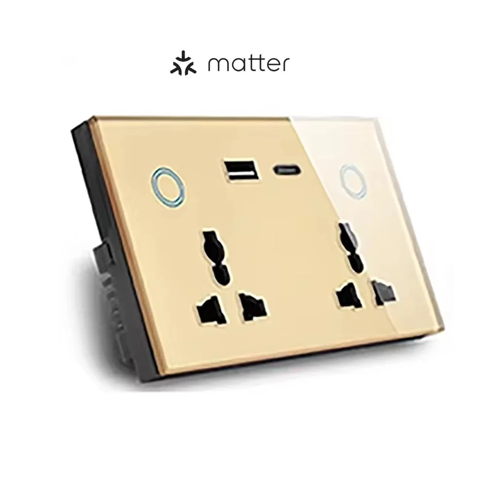 Melery Matter Smart Type-C PD 20W USB Wall Socket Universal Electrical Plug Outlet Power Touch Switch Homekit Alexa Google Home-Melery