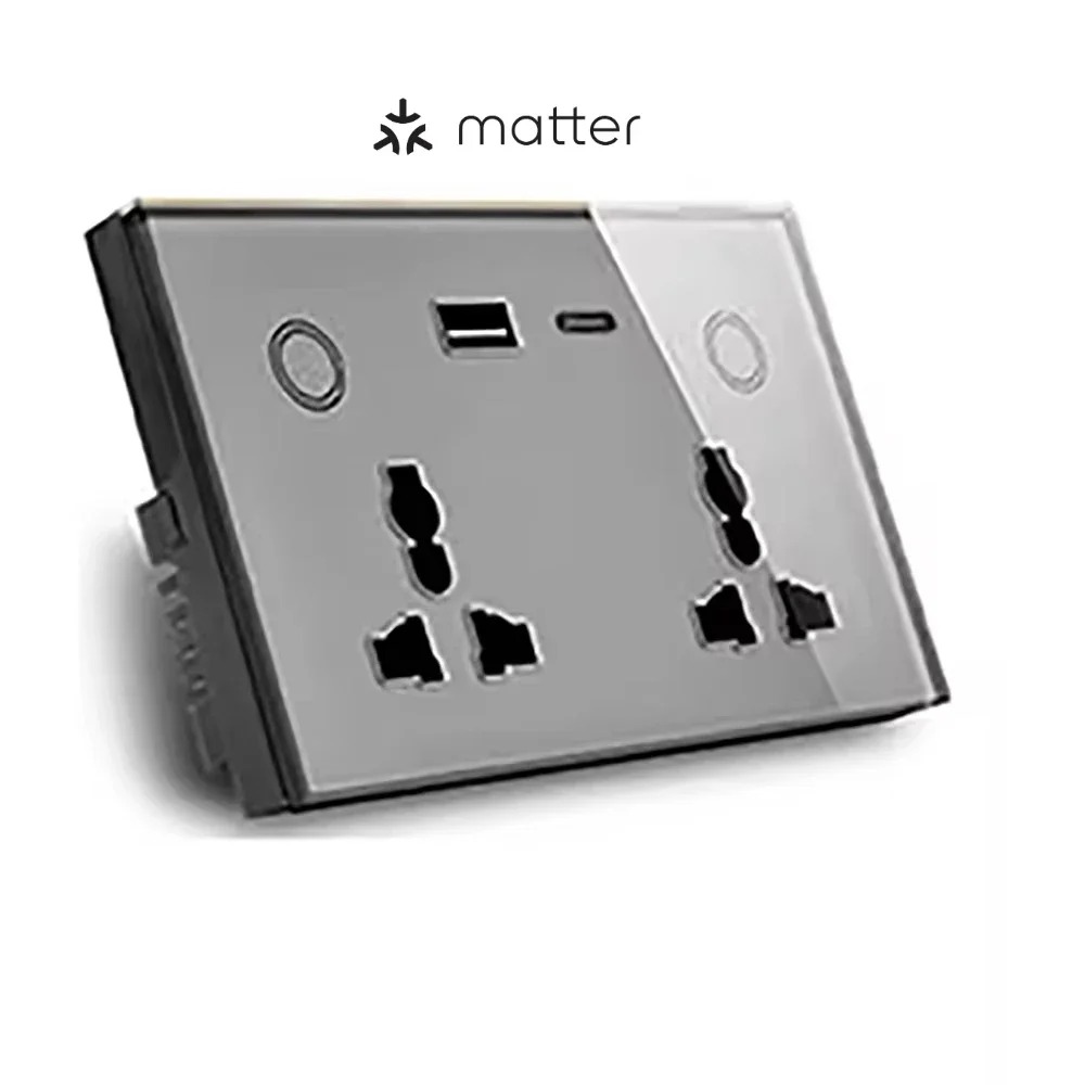 Melery Matter Smart Type-C PD 20W USB Wall Socket Universal Electrical Plug Outlet Power Touch Switch Homekit Alexa Google Home-Melery