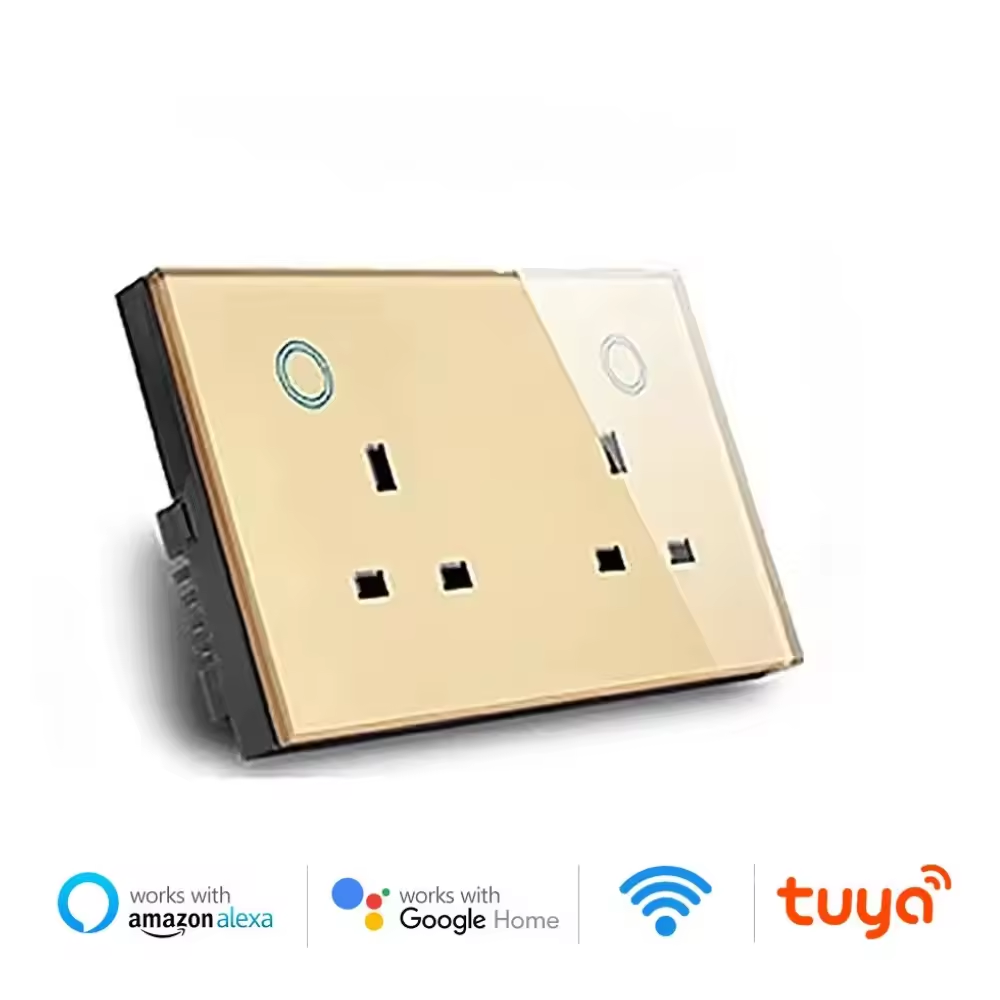 Melery  Smart WiFi Dual UK Socket Intelligent USB Type-C Touch Control Switch,Voice Controls Compatible with Alexa Google Home