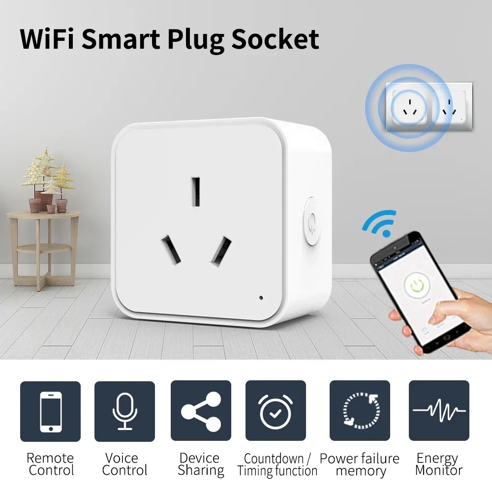 Melery Tuya Smart Socket Power Strips WiFi Multi intelligent Outlet AU Plug Wireless Voice Remote Timing by Aleax Google Home