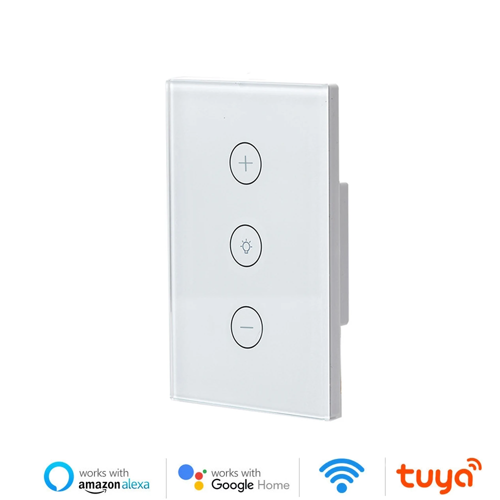 Smart WiFi Dimmer Light Switch Glass Touch Panel Wireless Remote Timing Function Control Work with Alexa Google Home Assistant-Melery