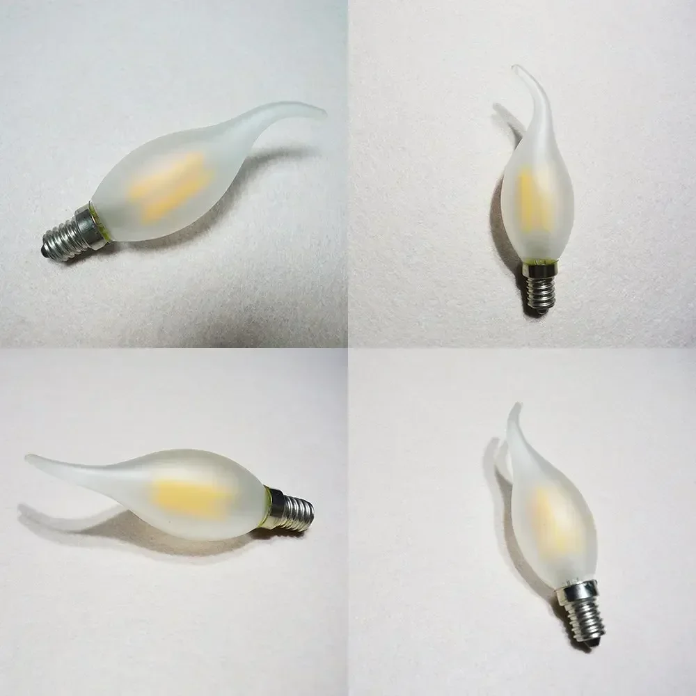 Melery E14 LED Candelabra Light Bulb 4W Lamp Warm/Cold White Matt Filament Lights 40W Replacement 400lm Antique Candle Lightbulb 5Pack-Melery