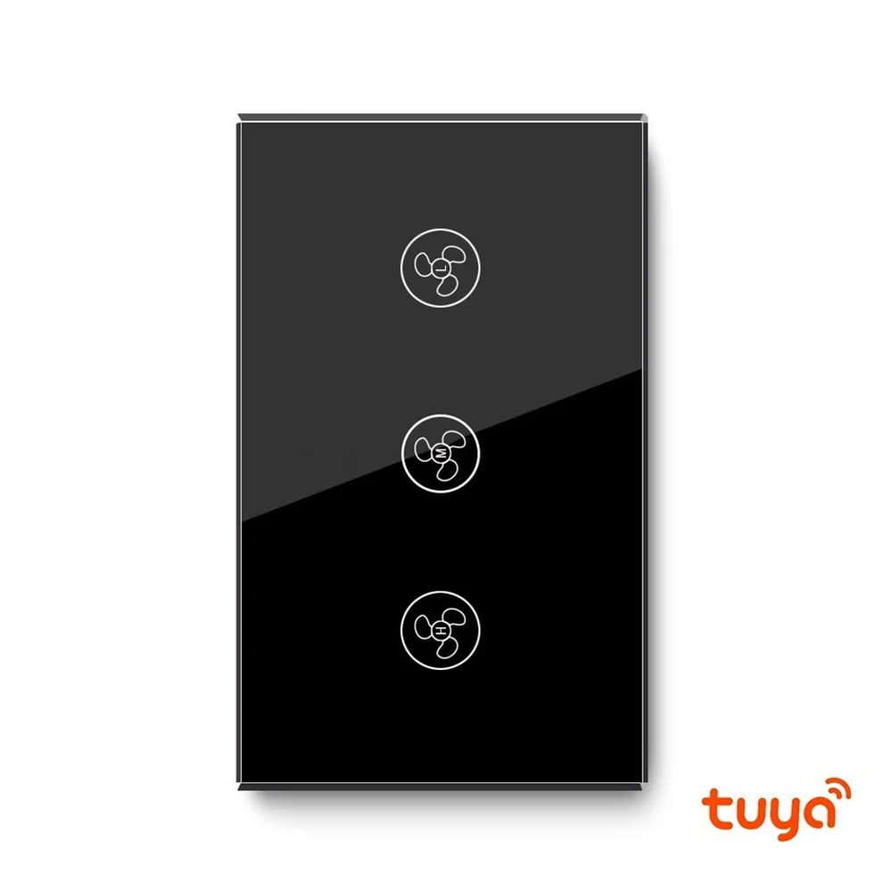 Melery Smart Fan Switch Speed Control Wifi Enabled Variable Ceiling Touch Glass Panel Remote by Alexa Dot Google Home Assistant-Melery