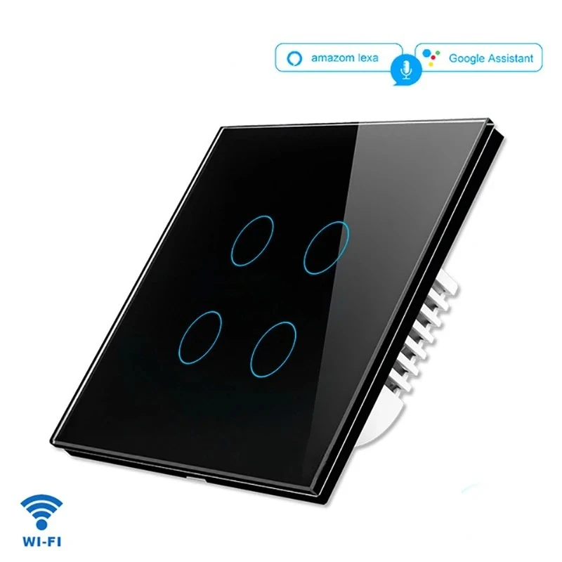 Melery Wifi Smart Light Switch Wall Glass Screen Interruptor Touch Panel Voice Control Wireless by Alexa Google Home 1/2/3/4Gang-Melery