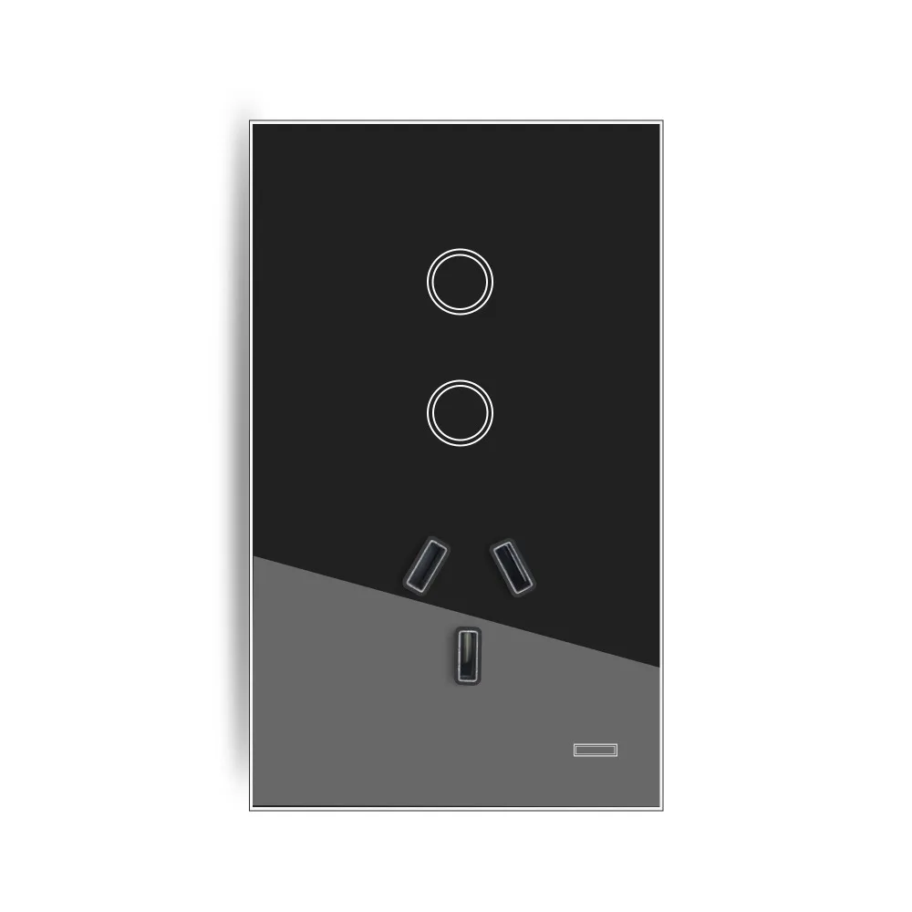 Melery Wifi Smart Tuya Light Switch Argentina Plug Wall Socket Australia Outlet Touch Glass Panel Remote by Alexa Google Home-Melery
