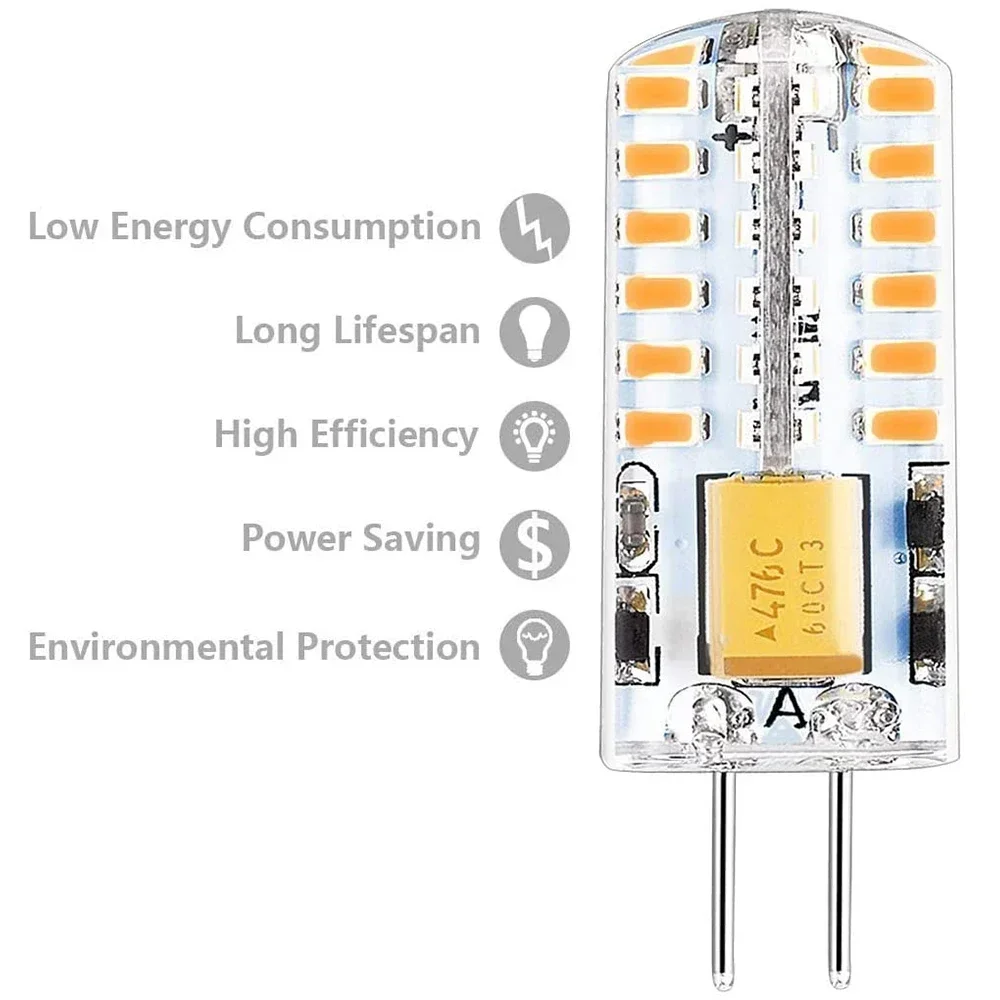 Melery G4 LED Light Bulbs Warm/Cold White 2700K-6000K 3W Equivalent to 30W Non-Dimmable T3 Halogen Track Bi-Pin Base 12V Lamp 10Pack-Melery