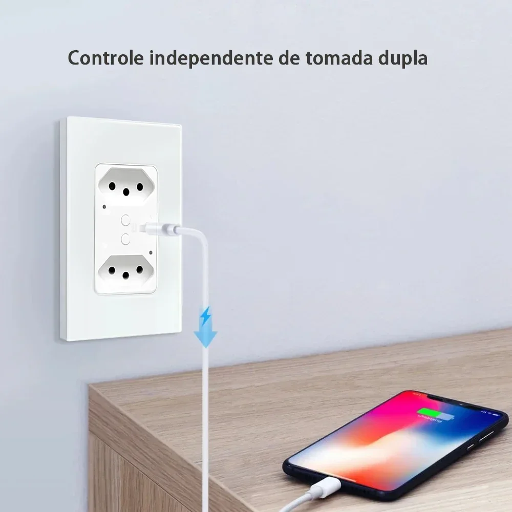 Melery  WiFi Brazil Tomada Wall Socket 16A Smart Tuya Glass Panel Electrical Plug Outlets Wireless Remote by Alexa Google Home-Melery