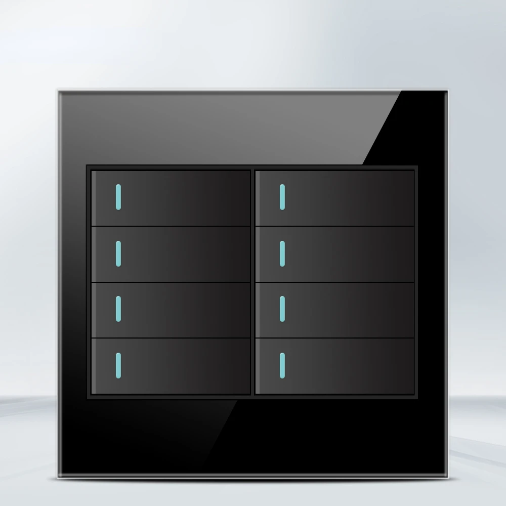 Melery  4x4 Fireproof Glass Panel Brazil Standard Outlet Double USB Type C Wall Power Socket Light Switch Office Black 10A 20A-Melery