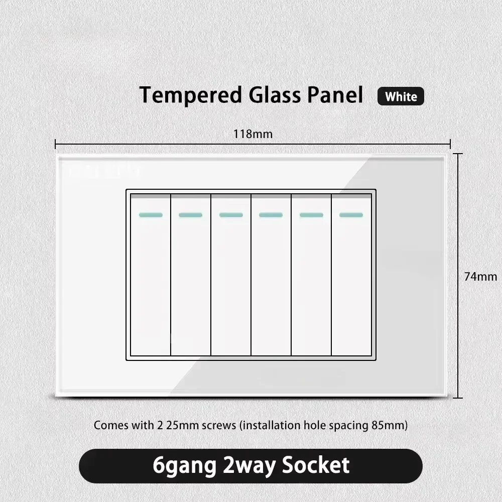 Melery White Tempered Glass Israel Standard USB Type C Fast Charging Wall Socket Light Switch Satellite TV Tel CAT5 CAT6-Melery