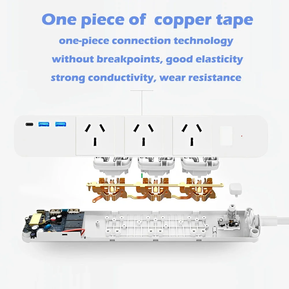 Melery  EU Wifi Smart Things Power Strip 3 AC Outlets USB Type-C Socket Plug Remote Control by Tuya Yandex Alexa Dot Google Home-Melery