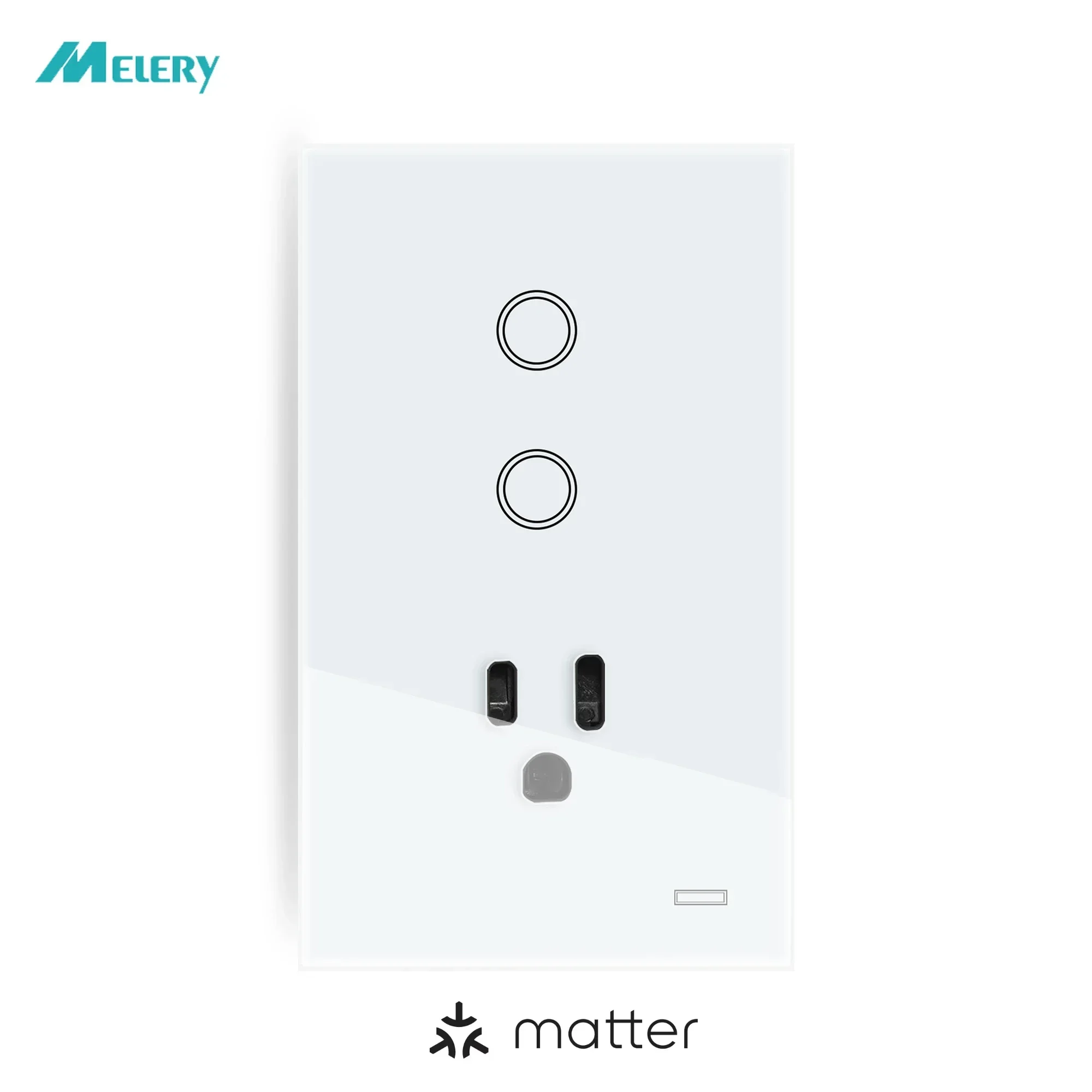 Melery Matter US Plug Wall Socket Mexico Thread Wifi Smart Tuya Light Switch USA Outlet Glass Panel Remote by Alexa Google Home-Melery