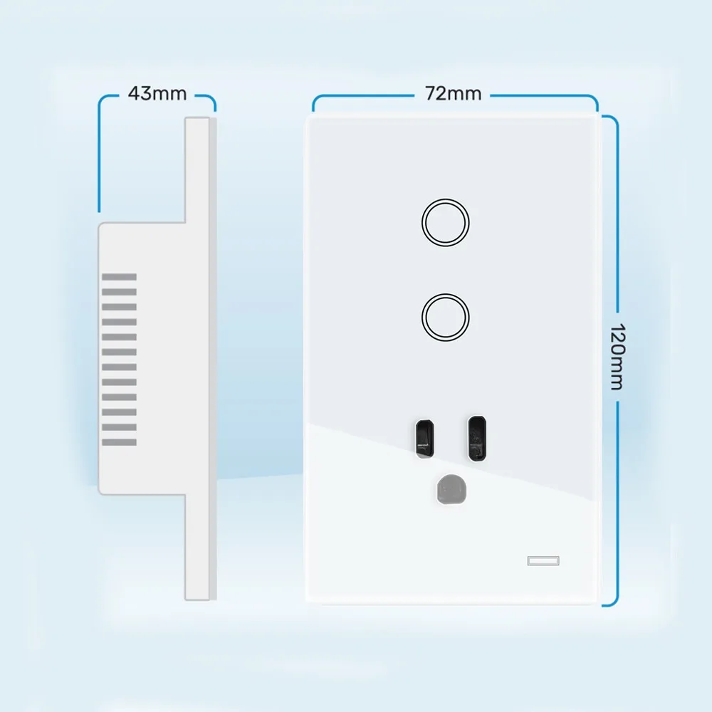 Melery Wifi Smart Tuya Light Switch US Plug Wall Socket Mexico American US Outlet Touch Glass Panel Remote by Alexa Google Home-Melery