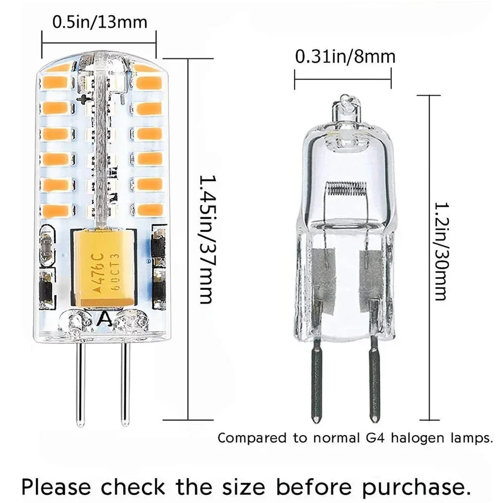 Melery G4 LED Light Bulbs Warm/Cold White 2700K-6000K 3W Equivalent to 30W Non-Dimmable T3 Halogen Track Bi-Pin Base 12V Lamp 10Pack-Melery