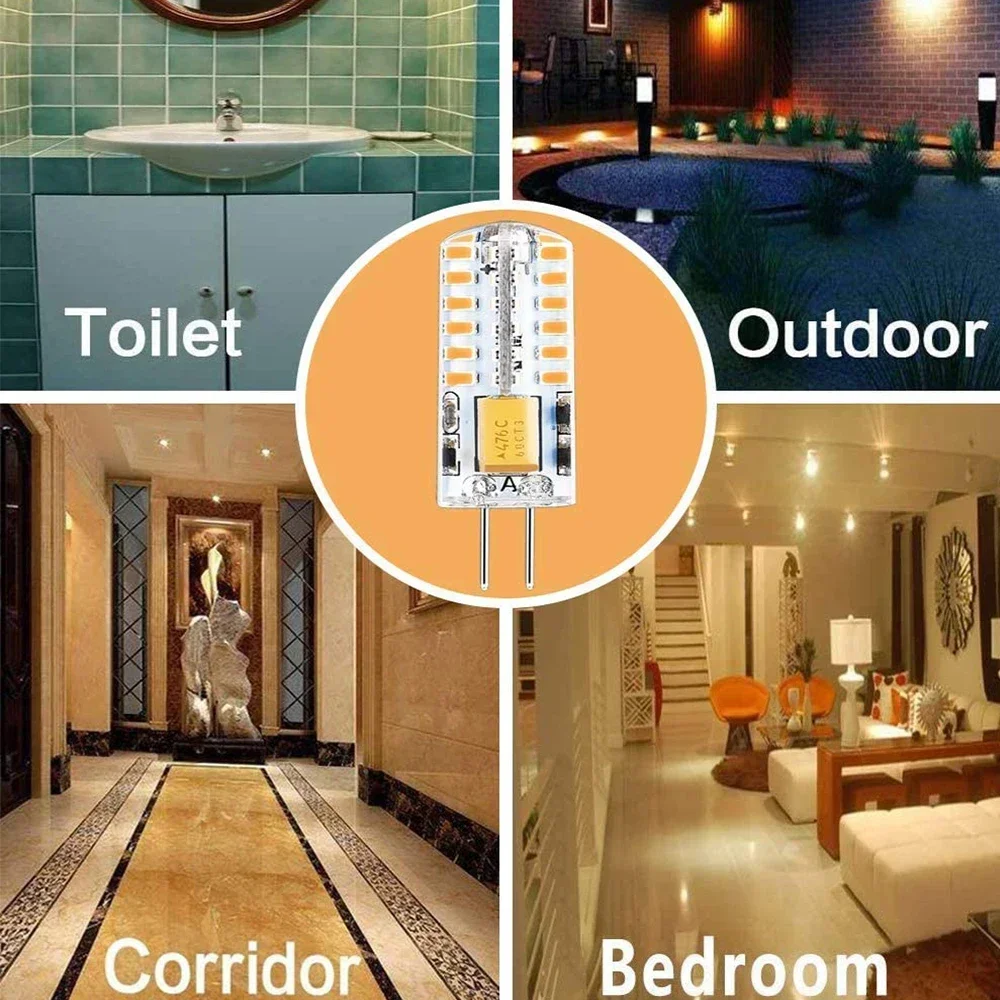 Melery G4 LED Light Bulbs Warm/Cold White 2700K-6000K 3W Equivalent to 30W Non-Dimmable T3 Halogen Track Bi-Pin Base 12V Lamp 10Pack-Melery