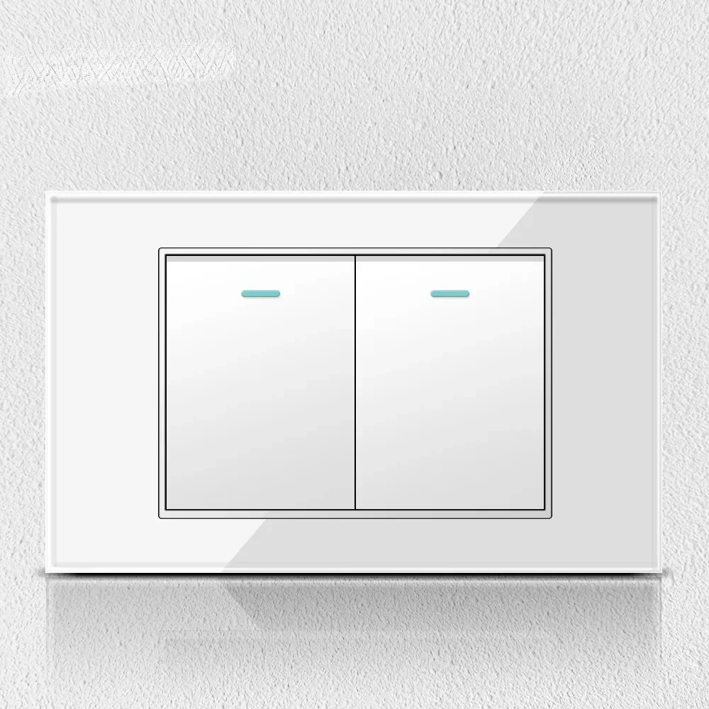 Melery Chile Italy Standard White Tempered Glass Home Office EU Outlet USb Type C Korea Wall Socket Light Pressure Switch 118-Melery