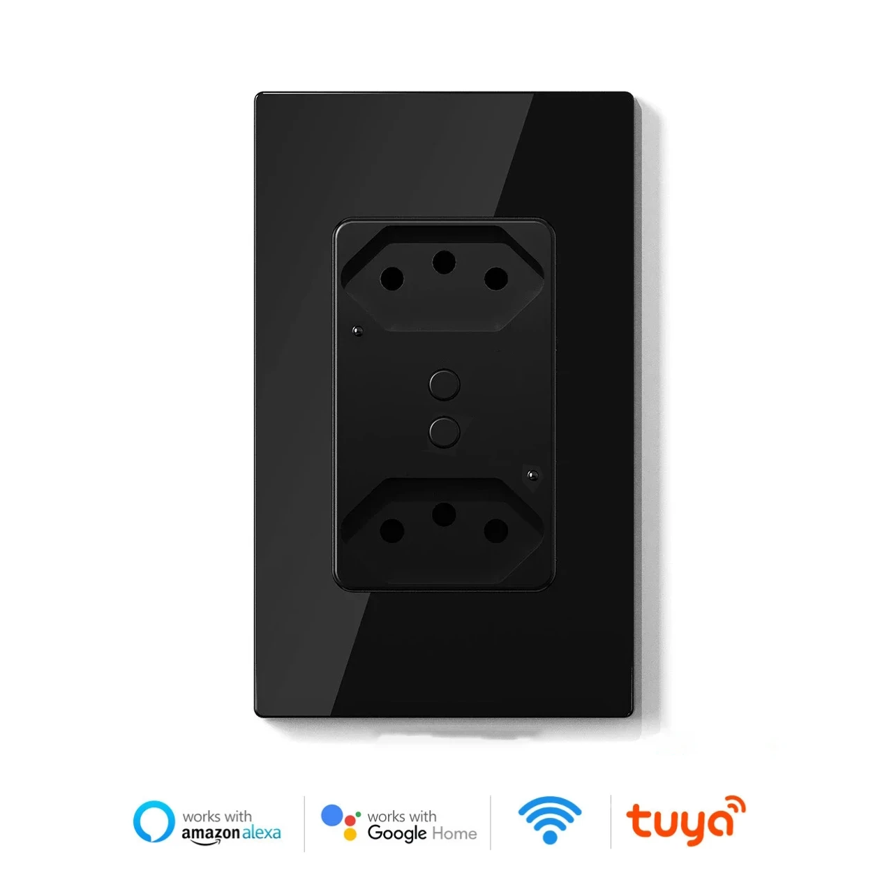 Melery  WiFi Brazil Tomada Wall Socket 16A Smart Tuya Glass Panel Electrical Plug Outlets Wireless Remote by Alexa Google Home-Melery