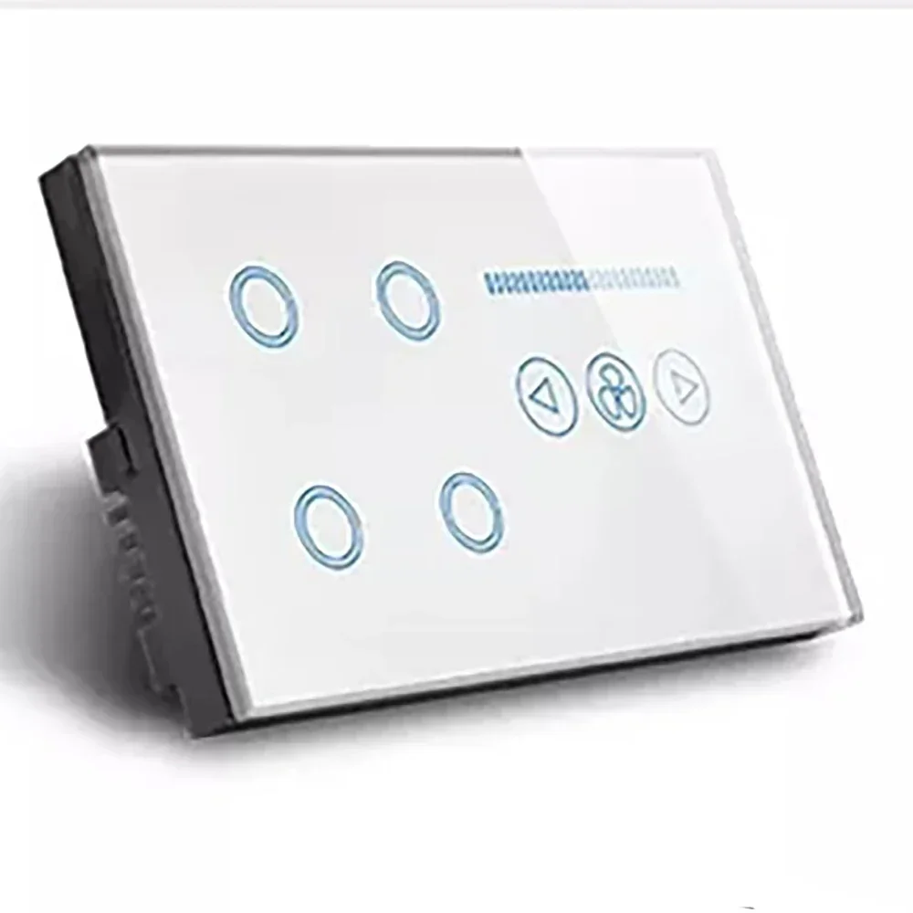 Melery  Wifi Smart Tuya Light 4Gang Switch Fan Speed Interruptor Glass Touch Sensor Panel Power Monitor Remote Alexa Google Home-Melery