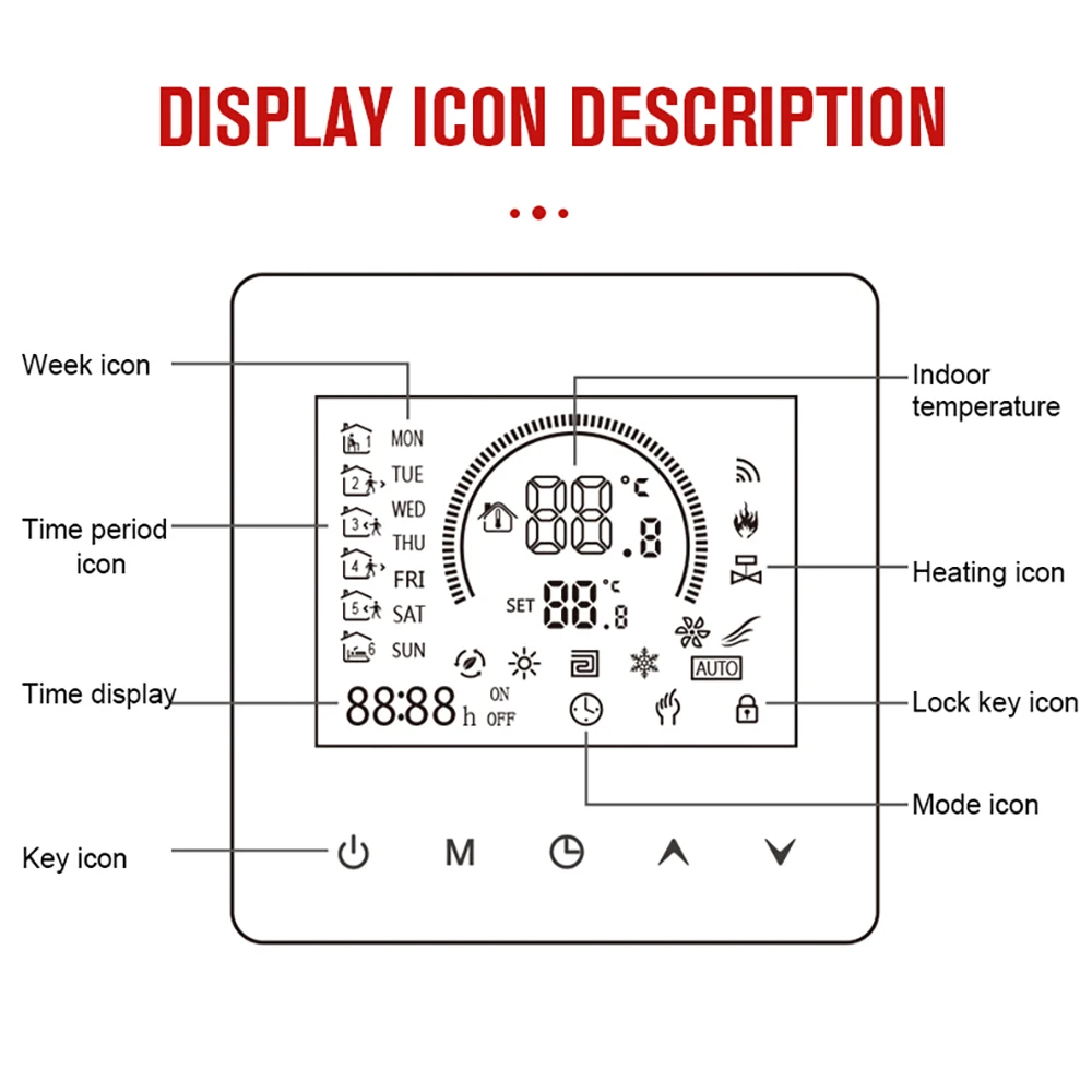 Melery WiFi Smart Thermostat Electric Floor Heating Water Gas Boiler Temperature Wireless Remote Controller by Tuya Google Home Alexa-Melery