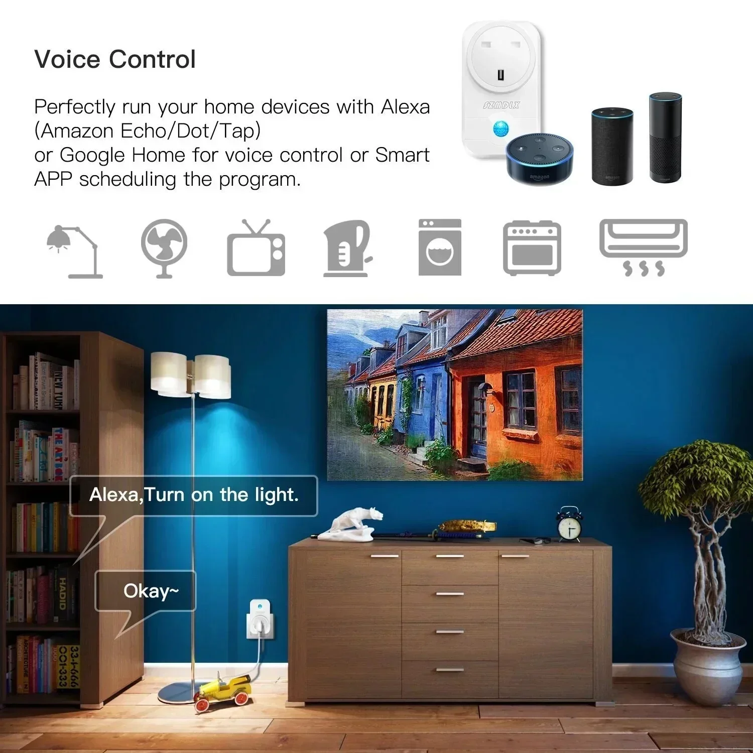 Melery  Smart WiFi Dual UK Socket Intelligent USB Type-C Touch Control Switch,Voice Controls Compatible with Alexa Google Home-Melery