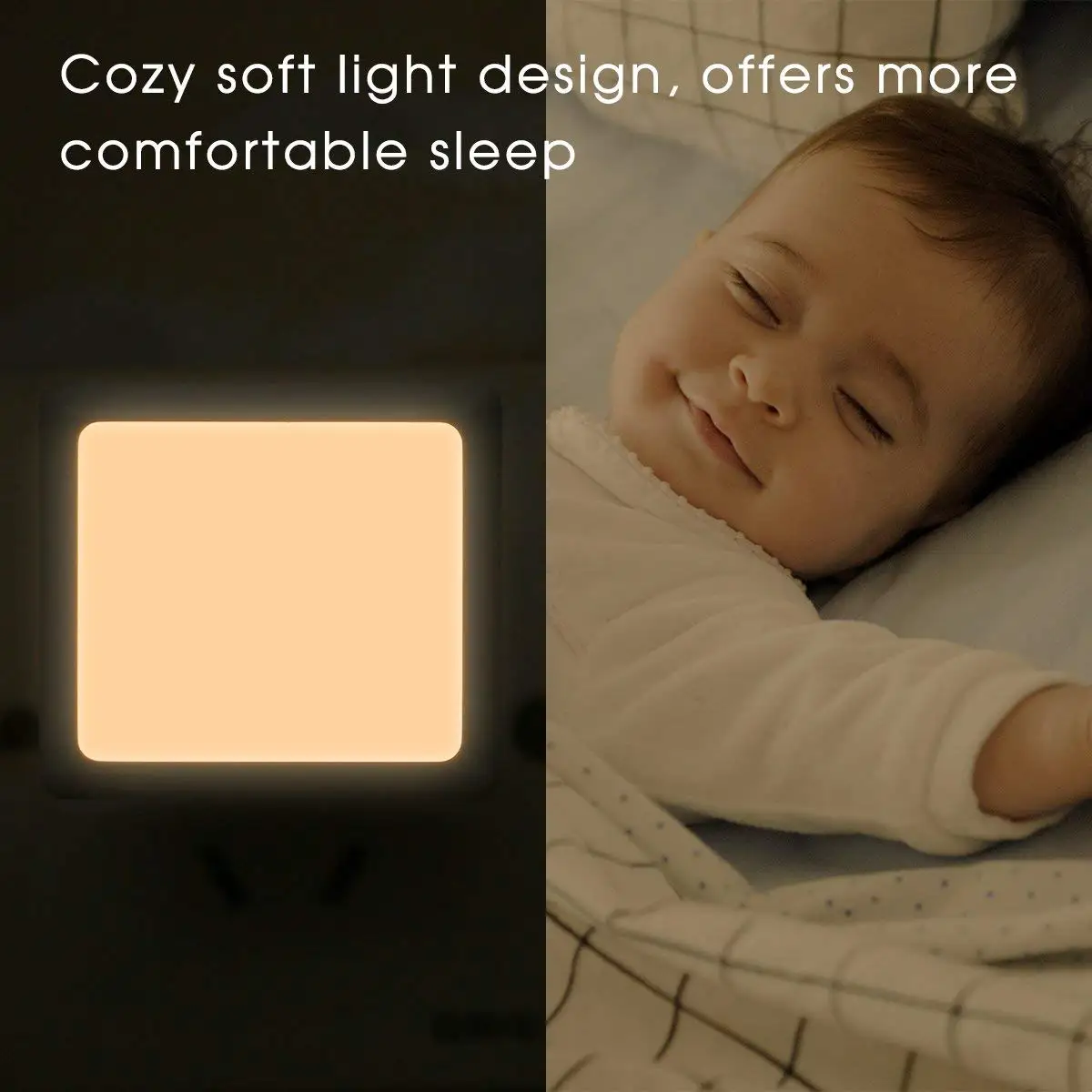 Melery Automatic 0.3W LED Night Light UK Plug in Warm/Day White Dusk Till Dawn Daylight Sensor Smart Energy Saving Design Home Office-Melery