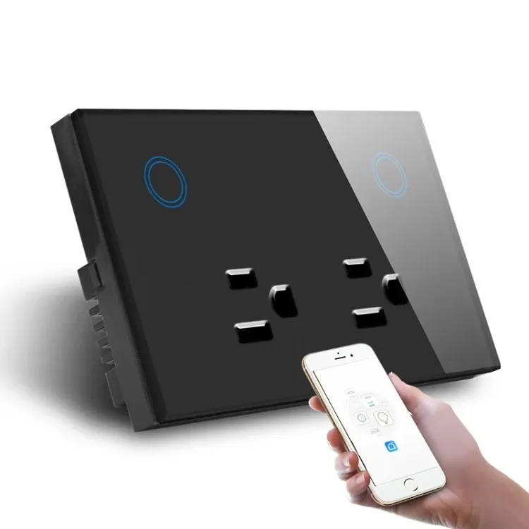 WIFI Smart Wall Socket US Electrical Plug Outlet 10A Power Touch Switch Wireless Remote Work with Alexa Google Home Kitchen-Melery