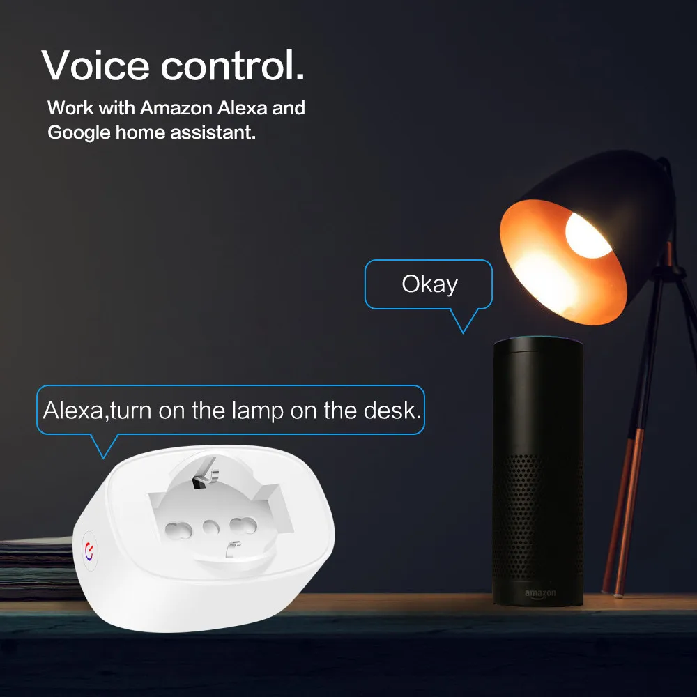 Melery Tuya WiFi 16A Smart Plug  Standard Italy Socket with Power Monitor Smart Life APP Remote Voice Control for Google Home Alexa-Melery