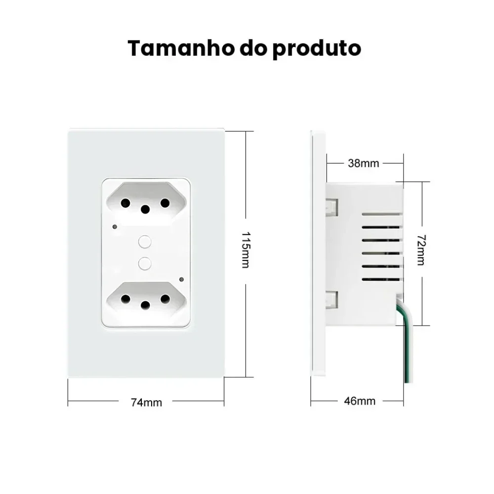 Melery  WiFi Brazil Tomada Wall Socket 16A Smart Tuya Glass Panel Electrical Plug Outlets Wireless Remote by Alexa Google Home-Melery
