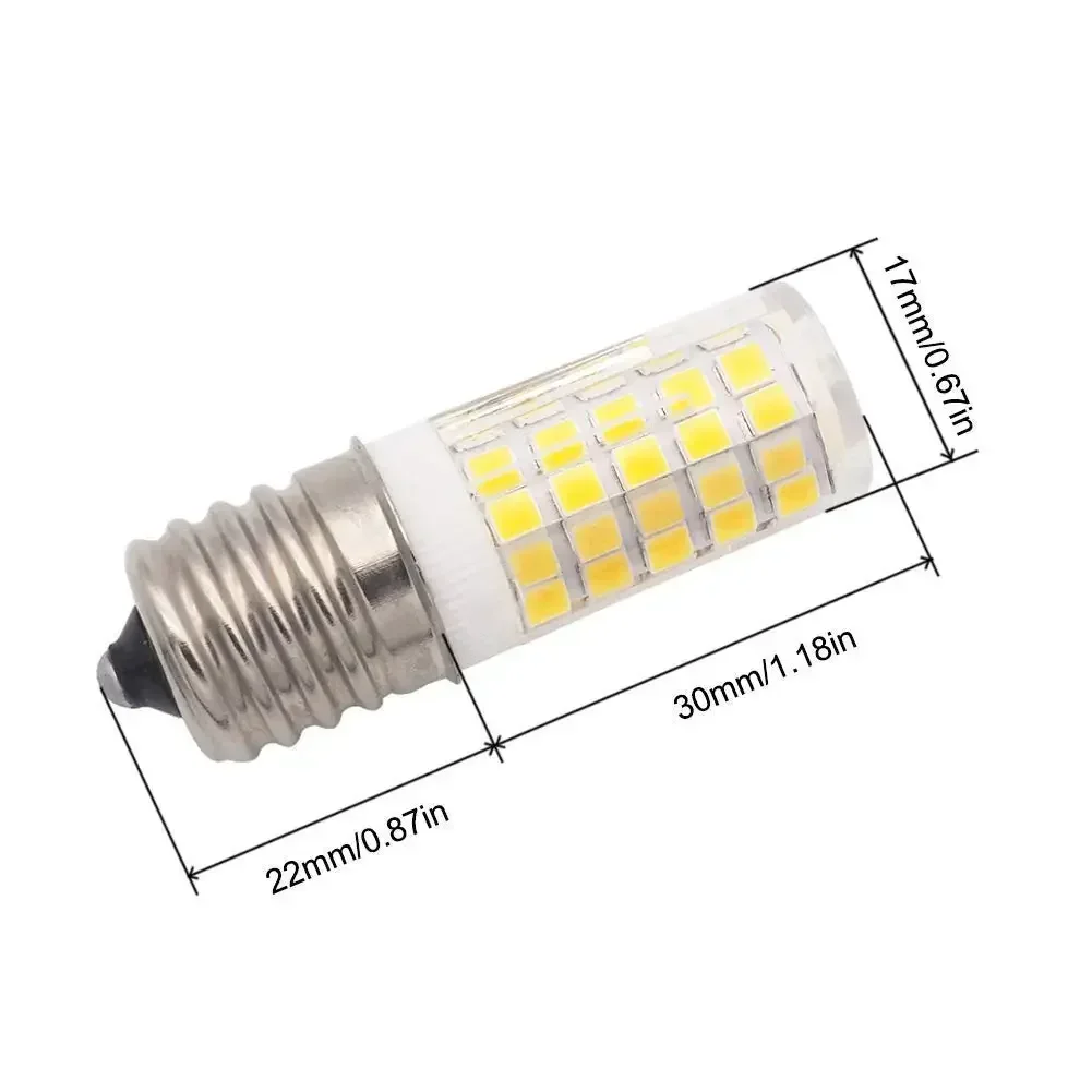 Melery LED Bulb Illuminator E17 for Microwave 6W AC 110/220V 2835 SMD Ceramic Equivalent 60W Incandescent Cerami Warm/Cold White 10PACK-Melery