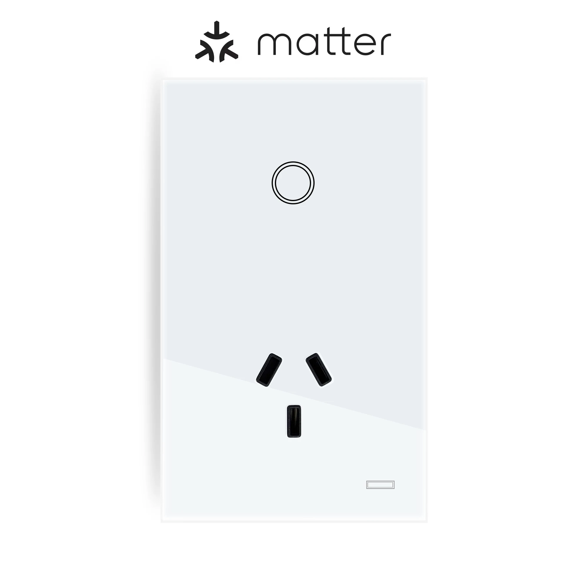 Melery Matter Smart WiFi AU Plug Wall Socket with 1/2gang Light Switch Glass Panel Remote via Homekit Alexa Google Home