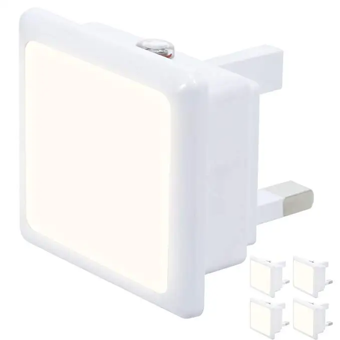 Melery Automatic 0.3W LED Night Light UK Plug in Warm/Day White Dusk Till Dawn Daylight Sensor Smart Energy Saving Design Home Office-Melery