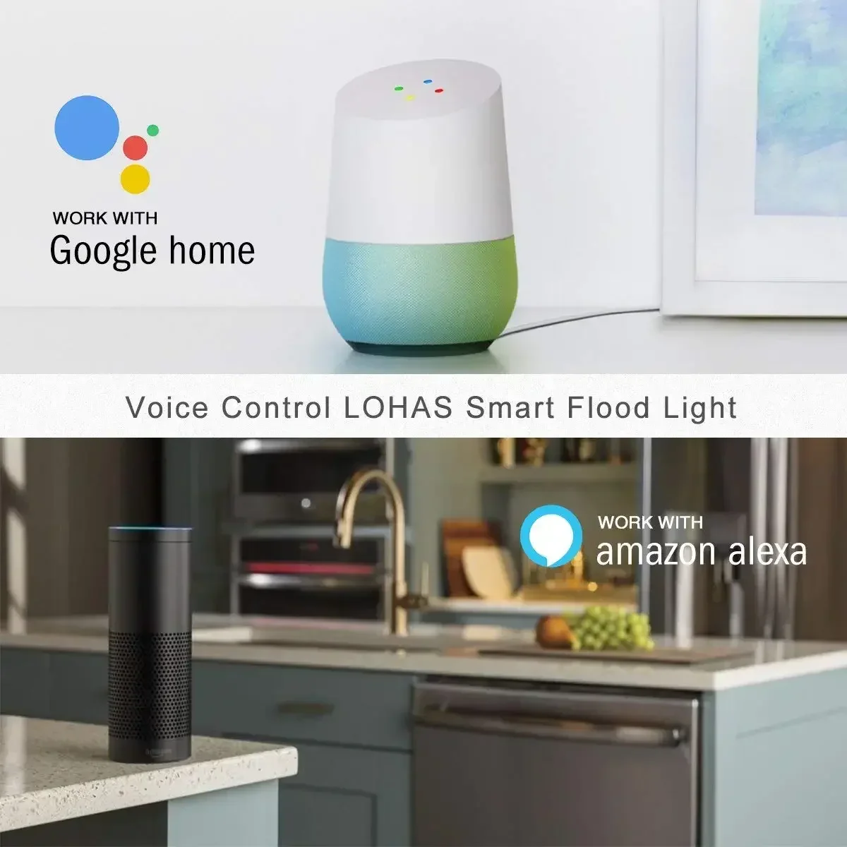 Melery Flood Light WiFi Smart Lighting 20W LED Multicolor RGB Waterproof IP65 200W Equivalent Indoor Outdoor Security Spotlight Party-Melery