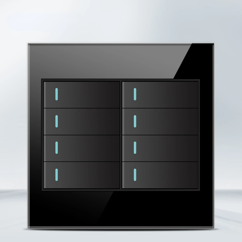 Melery  4x4 Fireproof Glass Panel Brazil Standard Outlet Double USB Type C Wall Power Socket Light Switch Office Black 10A 20A-Melery