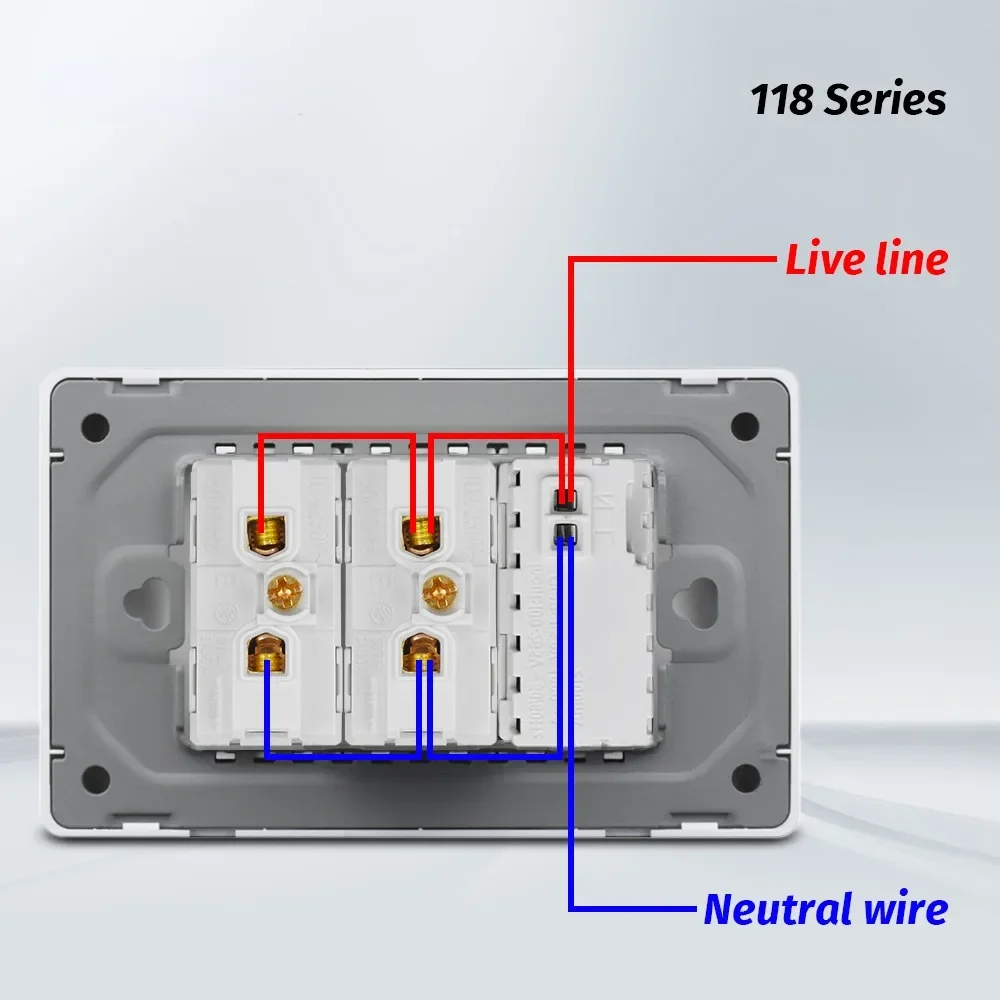 Melery  Brazil USB Wall Socket Fast Charge Type C  PD 20W White Black Gray 118*72mm Outlet 20A Tempered Glass Panel Home Office-Melery