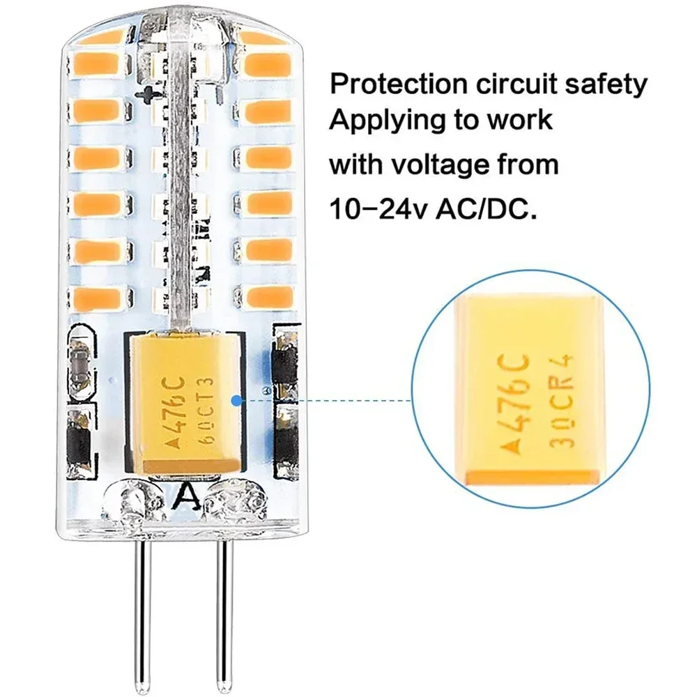 Melery G4 LED Light Bulbs Warm/Cold White 2700K-6000K 3W Equivalent to 30W Non-Dimmable T3 Halogen Track Bi-Pin Base 12V Lamp 10Pack-Melery