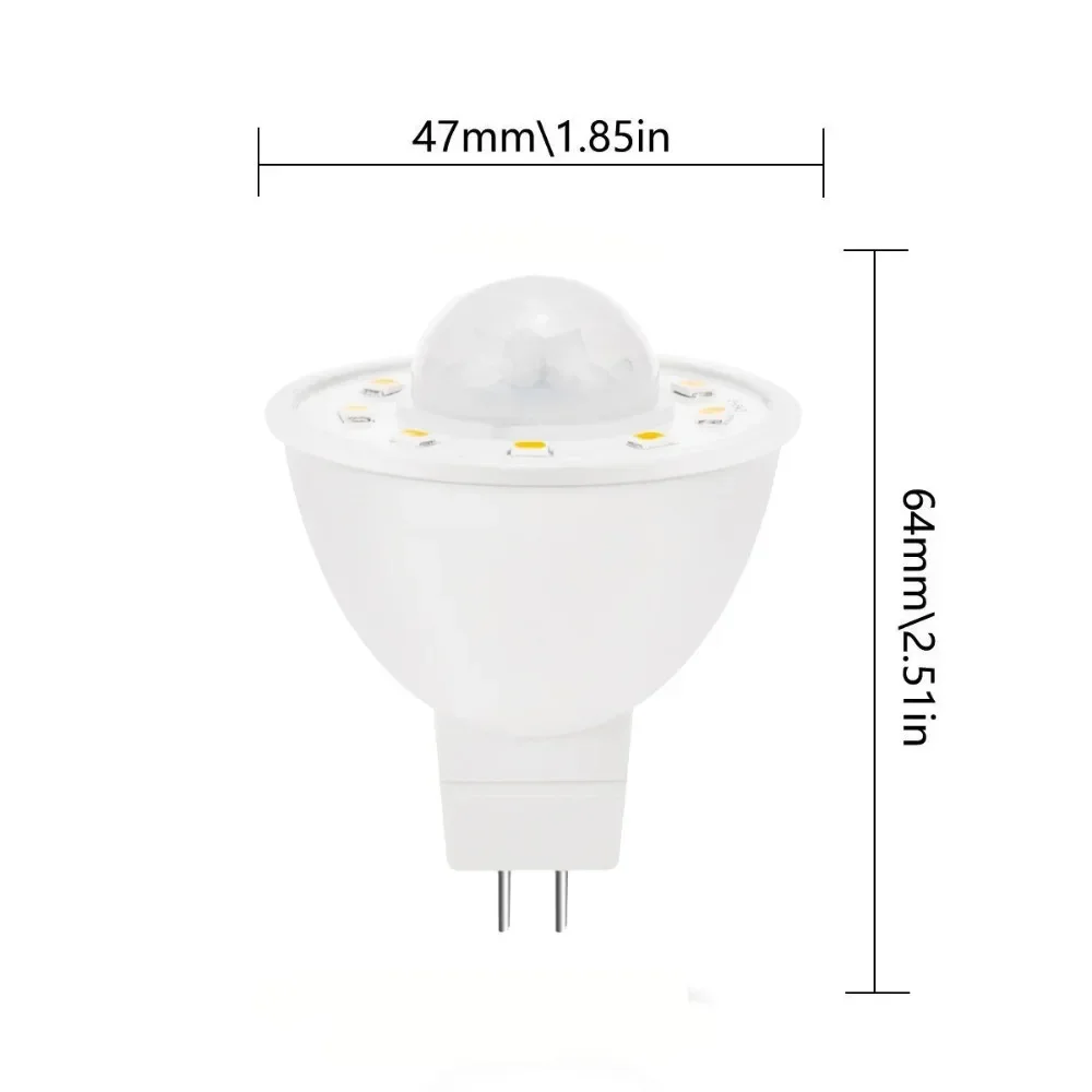 Melery MR16 PIR Motion&Night Light Sensor LED Bulb 3.5W Equivalent 50W 500lm White 6000K Stairs Garage Corridor Walkway Hallway 2Pack-Melery