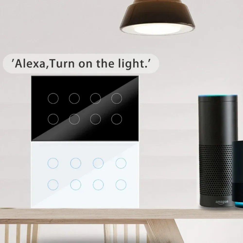 Melery Smart Tuya Light Switch 4/5/6/8/10 Gang Glass Wall Touch Sensor Alexa Remote Voice Control Google Home Assistant Office-Melery