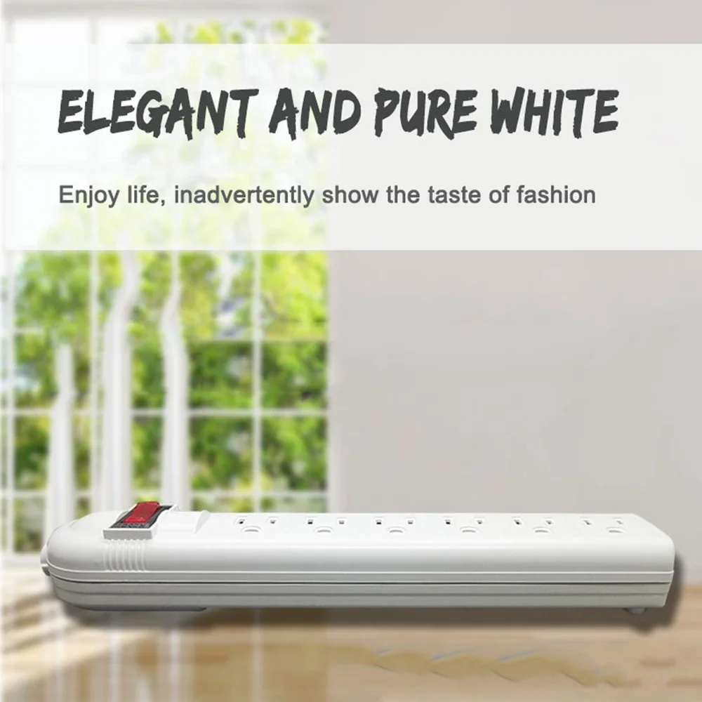 Melery  Power Strip 6 Outlet US American Plug Electrical Adaptor UL Socket Overload Protection 1.8m Extension Cord Travel Adapter-Melery