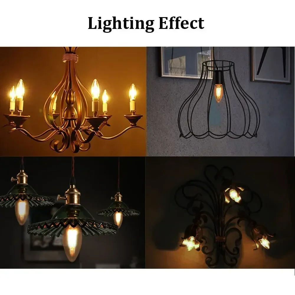 Melery LED Candle Filament Light Bulb B15 SBC Bayonet 4W Ba15d Vintage Warm White 2700K 40W Replacement Home Office Decorative Dimmable or not 4PACK-Melery