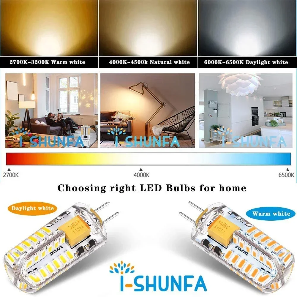Melery G4 LED Light Bulbs Warm/Cold White 2700K-6000K 3W Equivalent to 30W Non-Dimmable T3 Halogen Track Bi-Pin Base 12V Lamp 10Pack-Melery